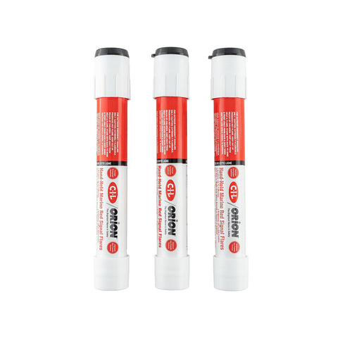 Handheld Marine Red Signal Flares - 3 pack